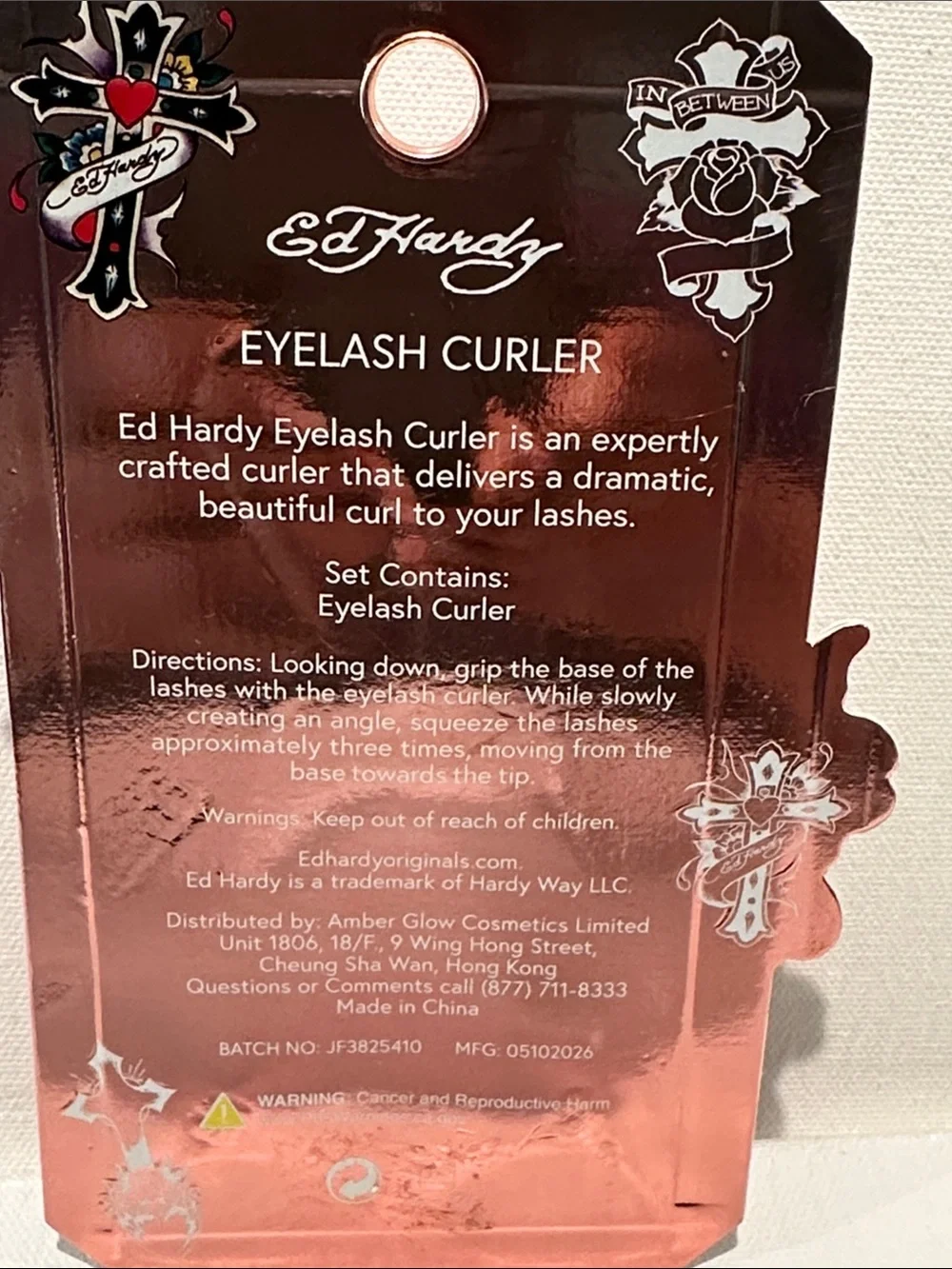 Ed Hardy Rose Gold Eyelash Curler delivering dramatic Lashes.